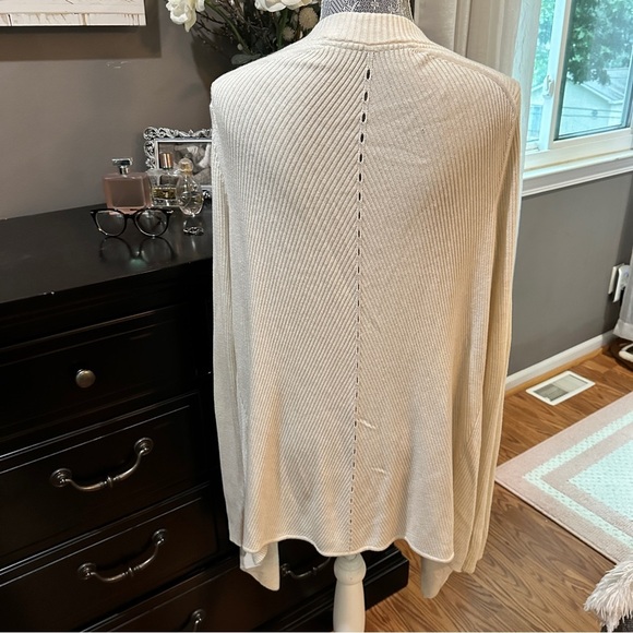 Lululemon Ribbed Wrap It Up Cardigan Sweater Beige Open Front Longline Size 12 - Picture 7 of 16